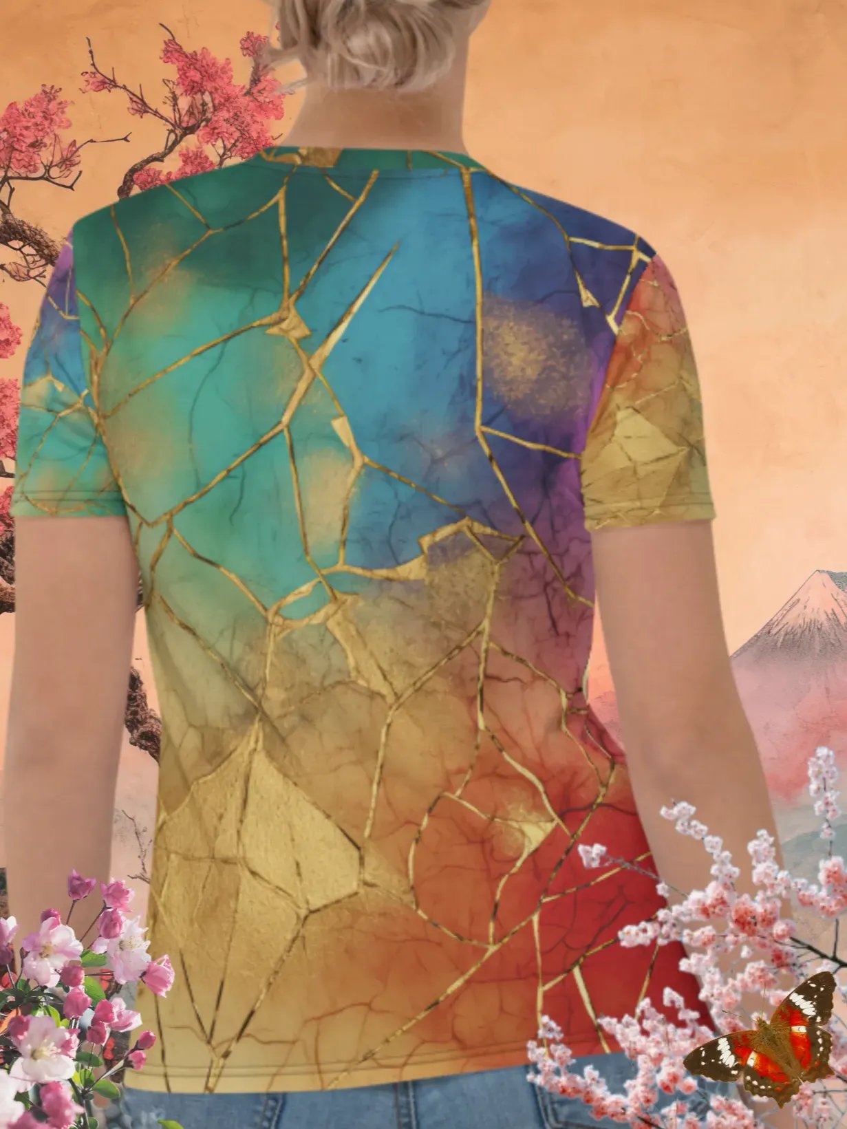 Rainbow Kintsugi Print T-Shirt product image (4)