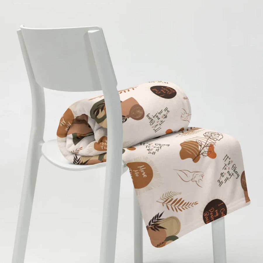 Aesthetic Menopause Self-Care Quotes Blanket product image (11)