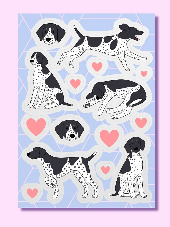 Cute German Shorthaired Pointer Kiss Cut Sticker Sheet product image (1)
