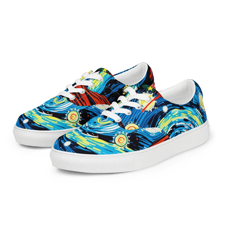 Starry Night Swirl Women's Canvas Shoes product image (2)