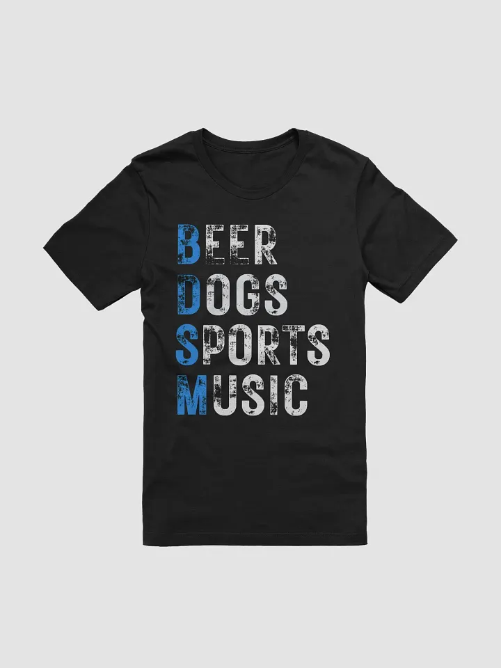 Beer Dogs Sports Music T-Shirt – Funny Blue Shirt Gift for Men and Women product image (1)