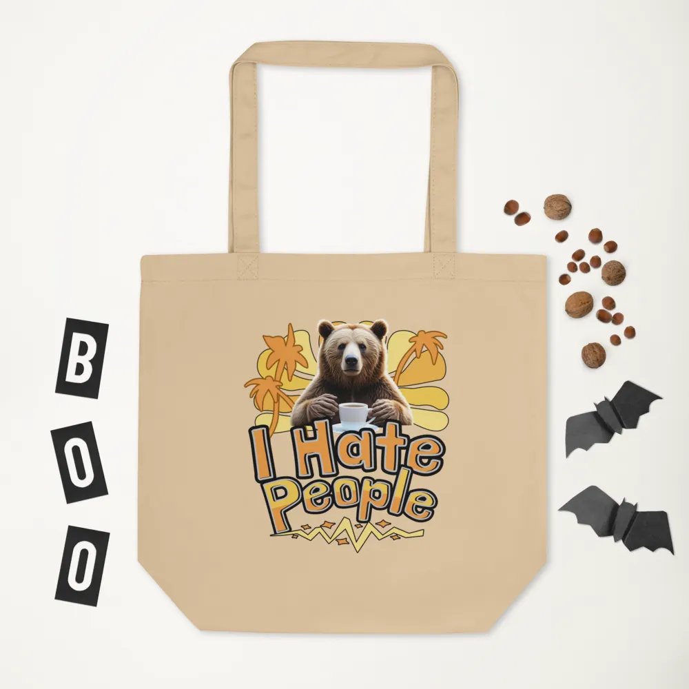I Hate People Bear Playful Eco Tote Bag product image (5)