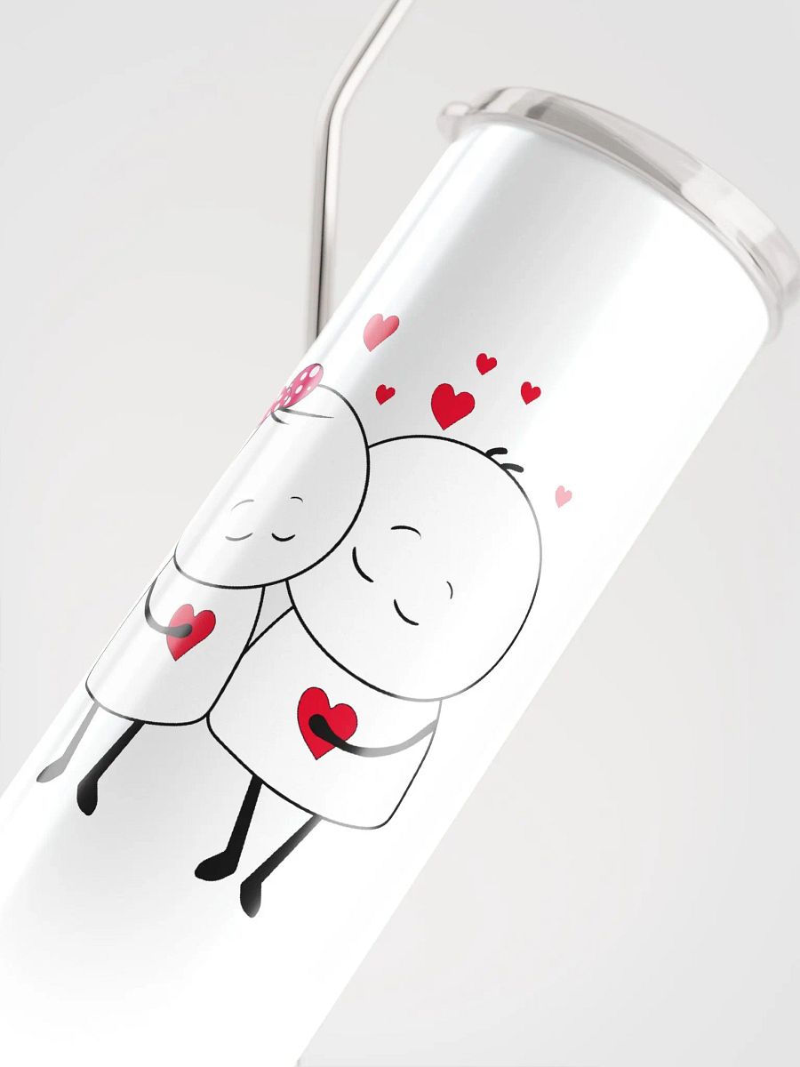 Romantic Couple White Stainless Steel Tumbler: Valentine's Day Delight product image (5)