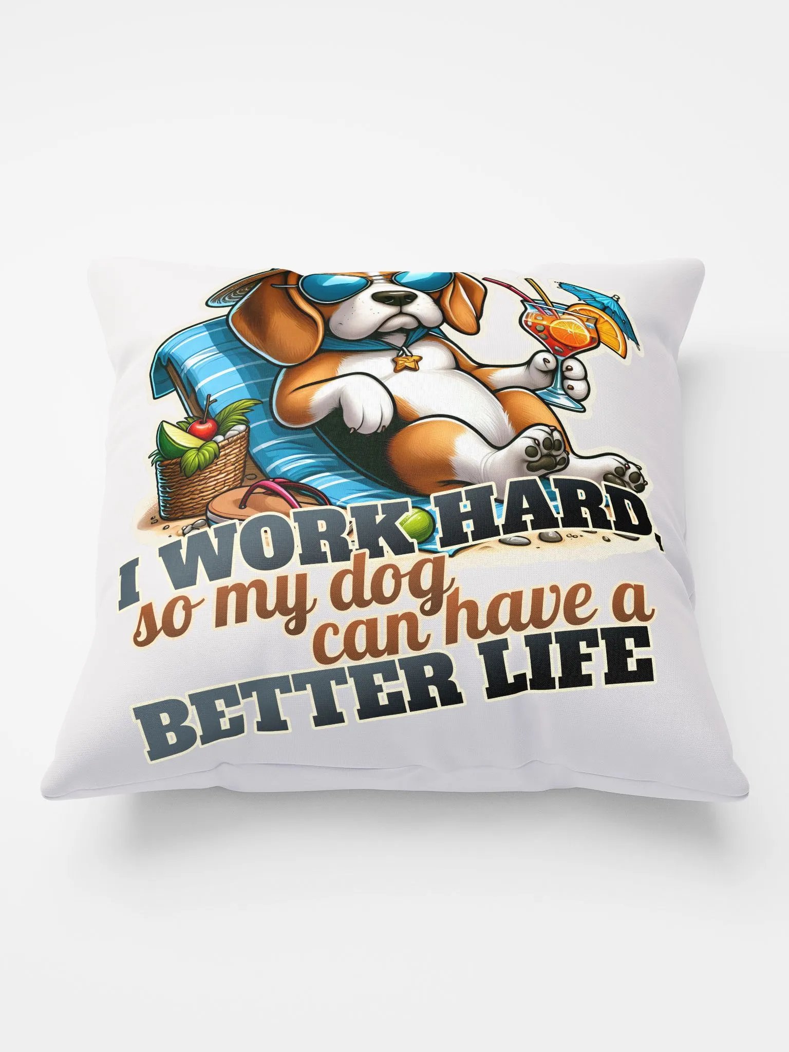 Work Hard - Beagle Beach - Pillow product image (1)