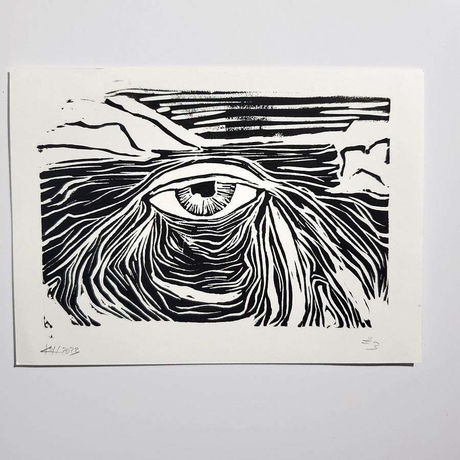 'Window to the Soul of the Earth' - Mini Linocut Print product image (3)