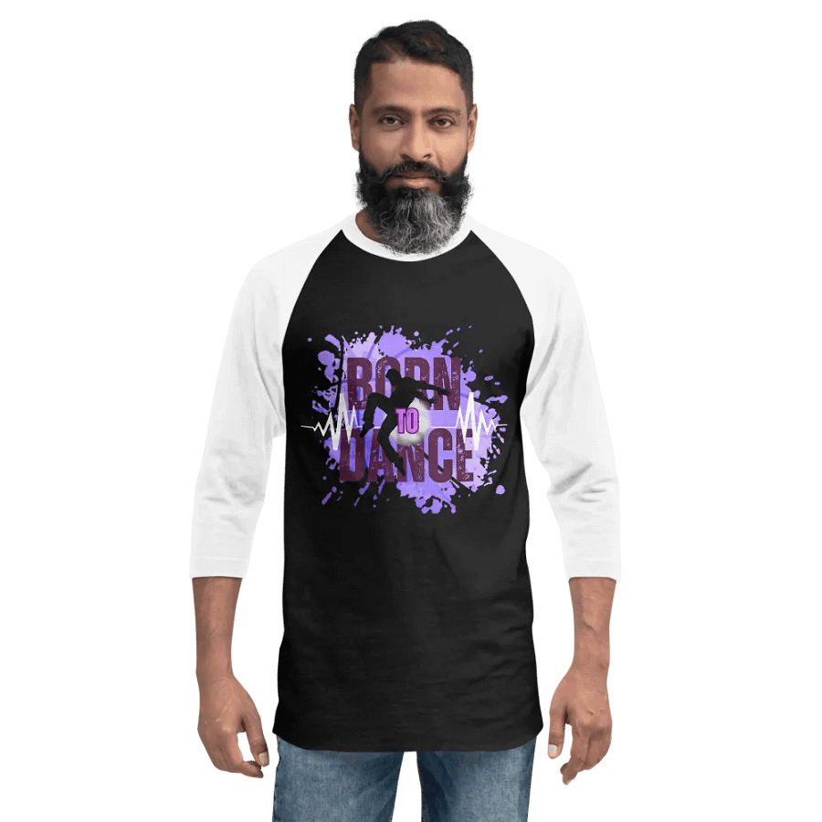 Born to Dance His Silhouette Dynamo Raglan Two Color Tee product image (5)