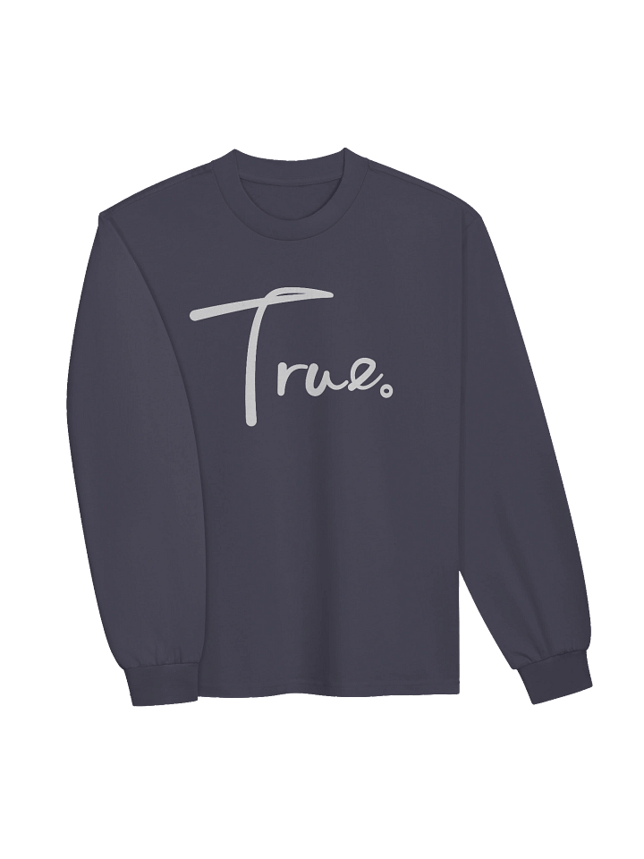 Volume Long Sleeve — in Midnight Blue + Whisper White (Oversized/Unisex) product image (2)