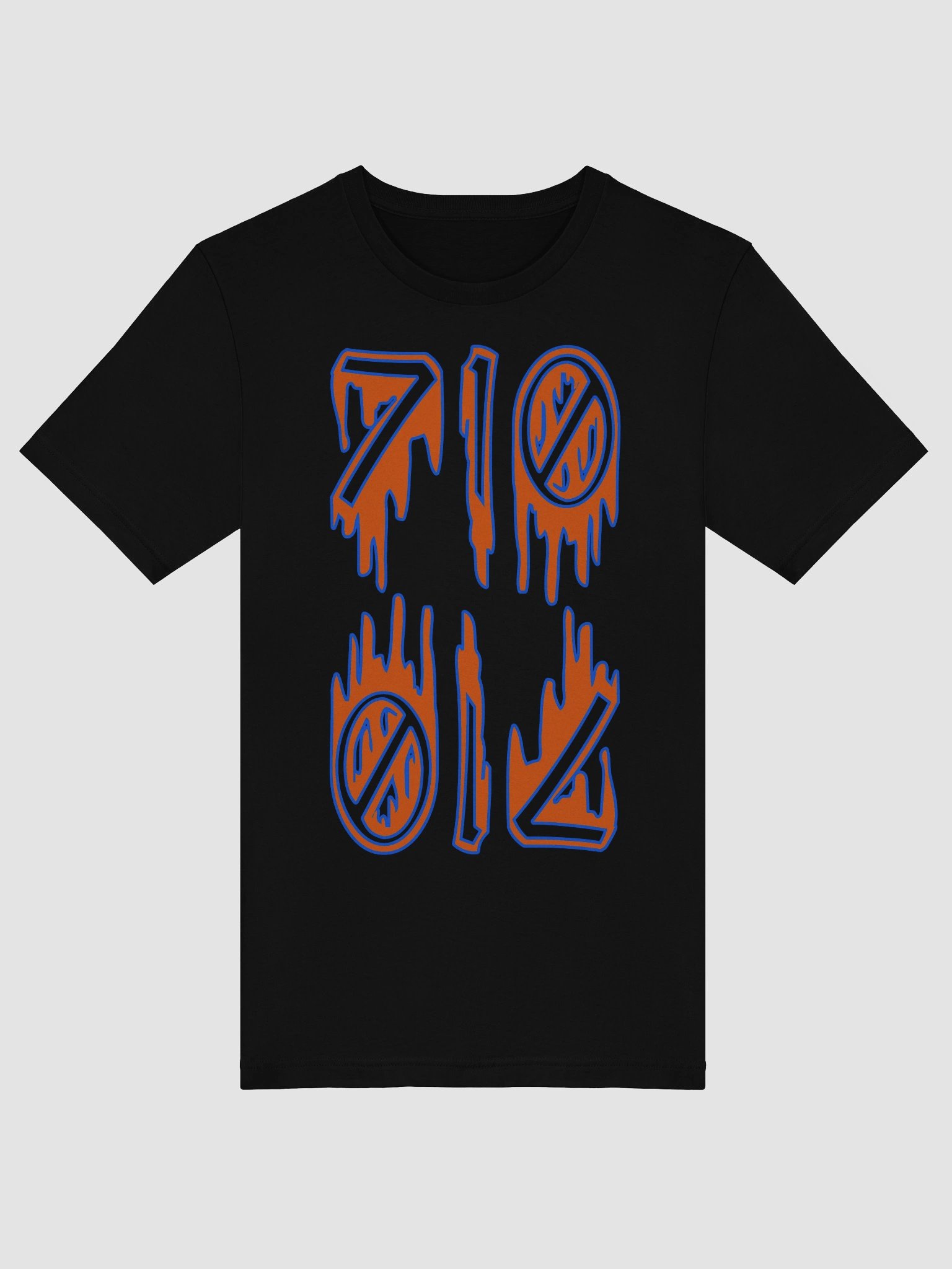 Horror Happy 710 OIL Drip Unisex T-Shirt, Creepy Cannabis Clothing, Twisted Weed Weirdo Stoner Shirt, Odd Orange Blue Black Goth Ganja Tee product image (11)
