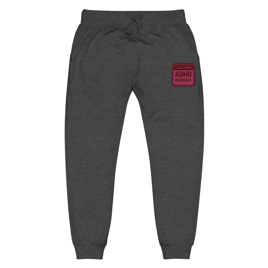 CAUTION: ADHD BURNOUT (rose design) embroidered unisex joggers product image (2)