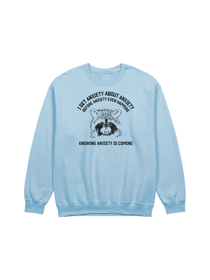 I Get Anxiety About Anxiety Raccoon Sweatshirt product image (1)