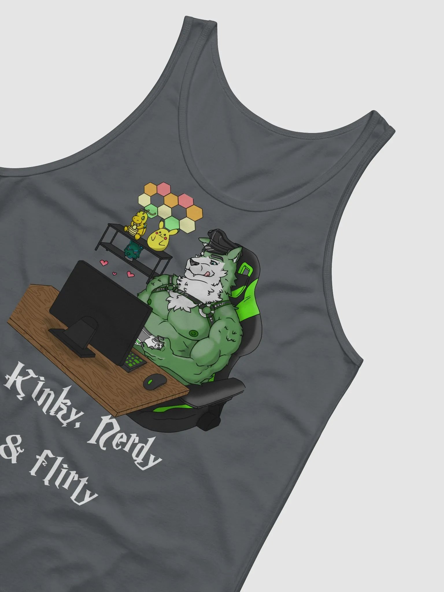 Kinky, Nerdy, & Flirty Tank Top (Dark Colors) product image (4)