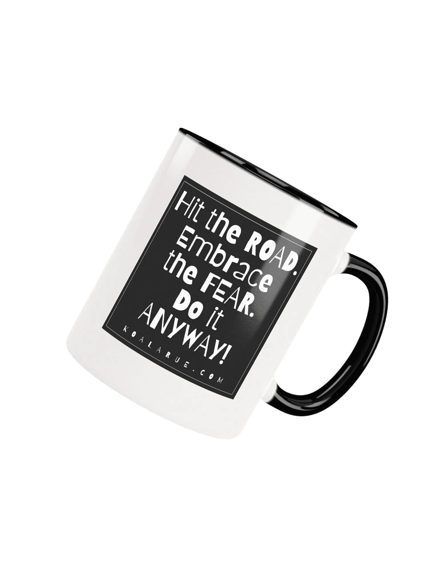 EMBRACE THE FEAR • WHITE MUG • COLOURED HANDLE product image (4)