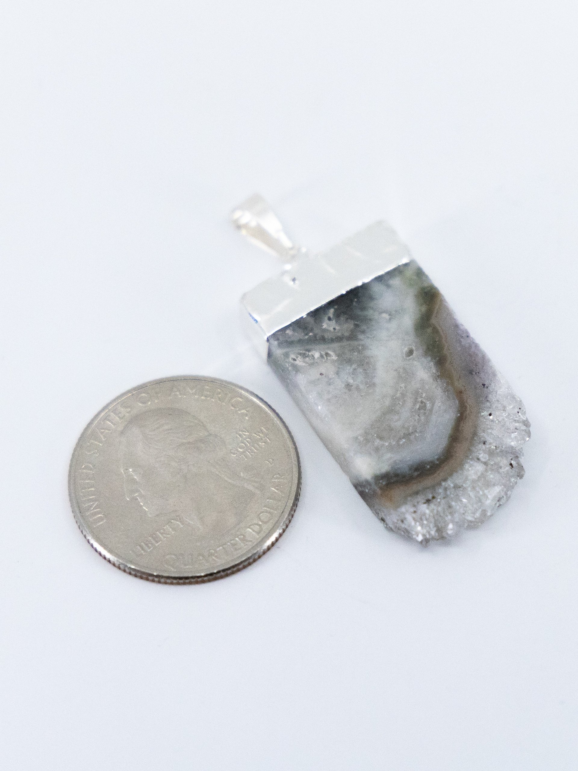 Silver Amethyst Sliced Geode Necklace product image (2)
