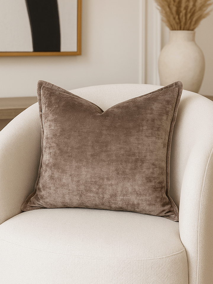 20" x 20" Decorative Crushed Velvet Throw Pillow Cover - Individual | Brown product image (1)