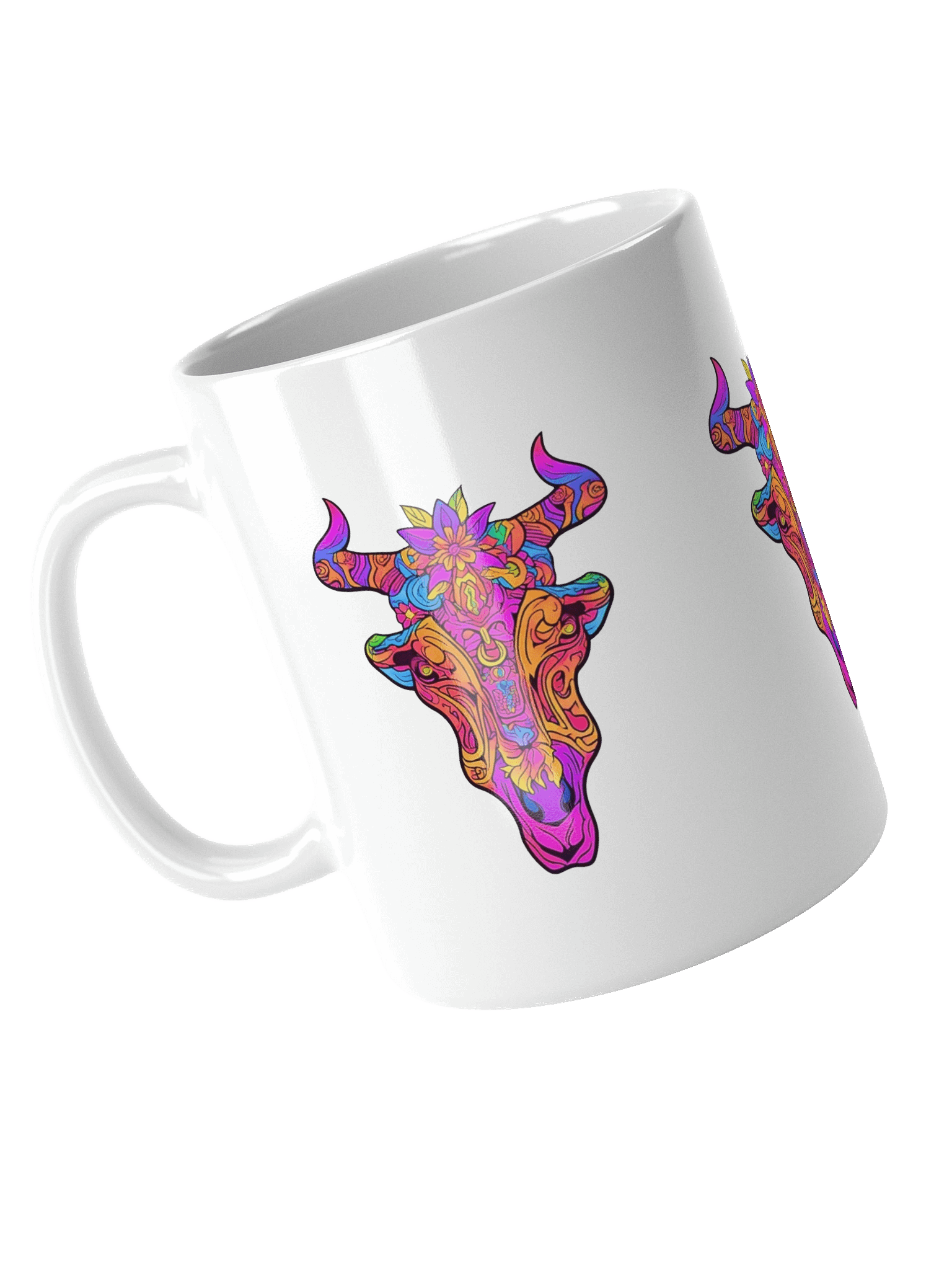 Neon Bull Skull - Coffee Mug product image (4)
