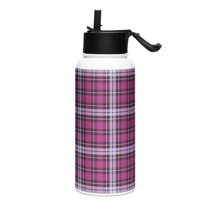 Bright Purple Plaid Water Bottle product image (2)