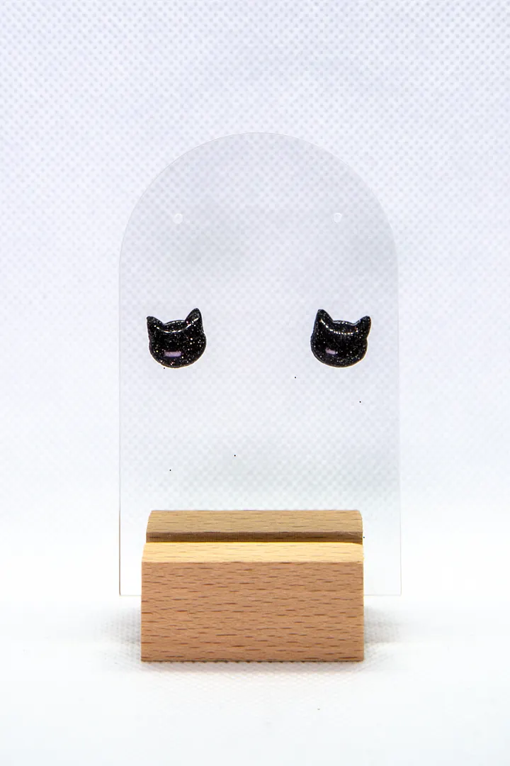Small Black Cat Studs product image (2)