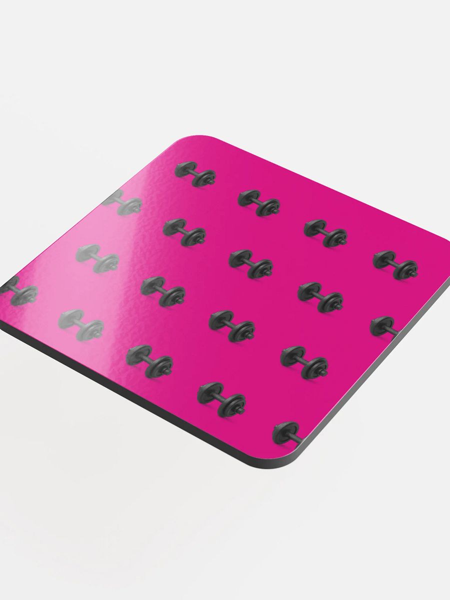 Magenta Black Dumbbell Cork Coaster product image (4)