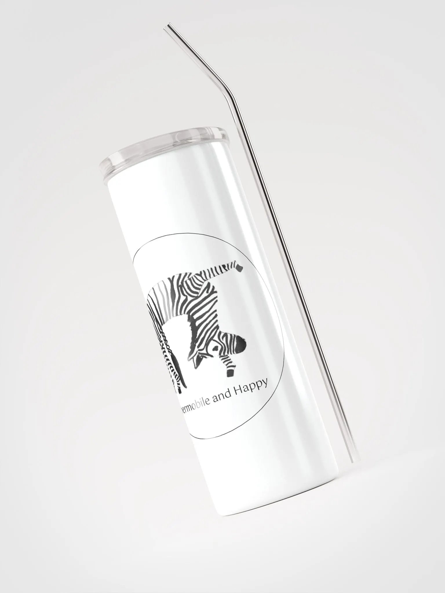Stainless Steel Bendy Zebra Tumbler with Straw product image (3)