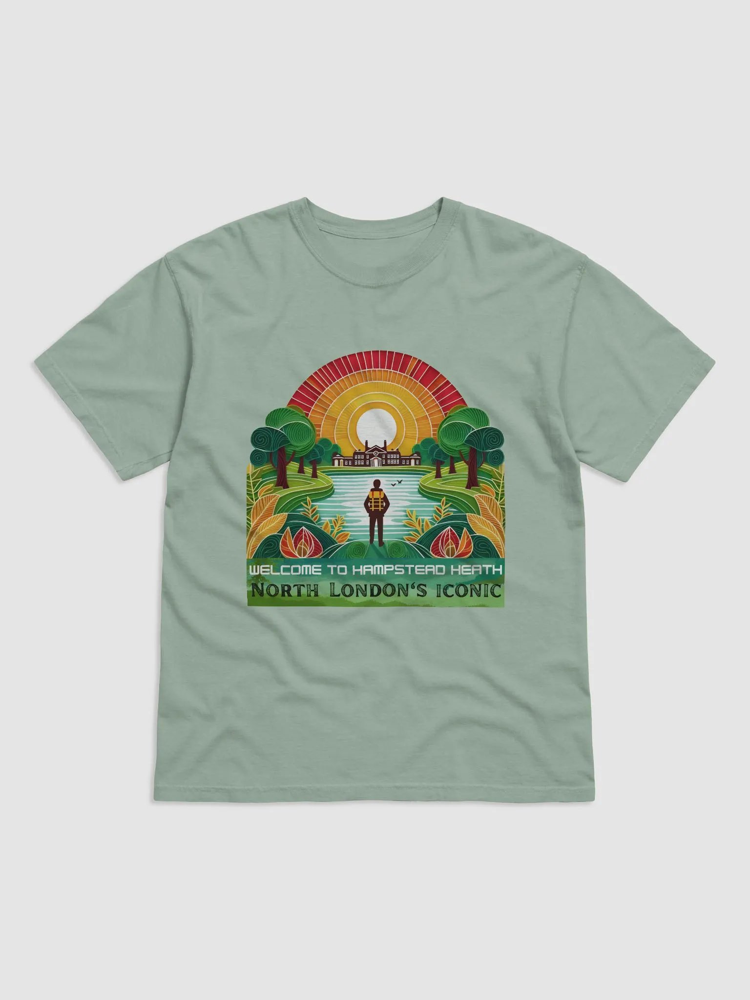 Hampstead Heath Retro Travel Poster T-Shirt product image (2)