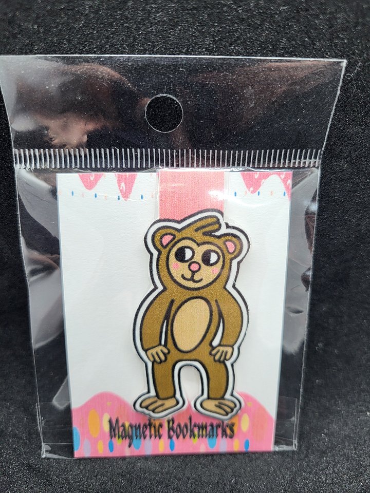 Cheeky Monkey Boy Magnetic Bookmark – 2.5" Laminated product image (1)