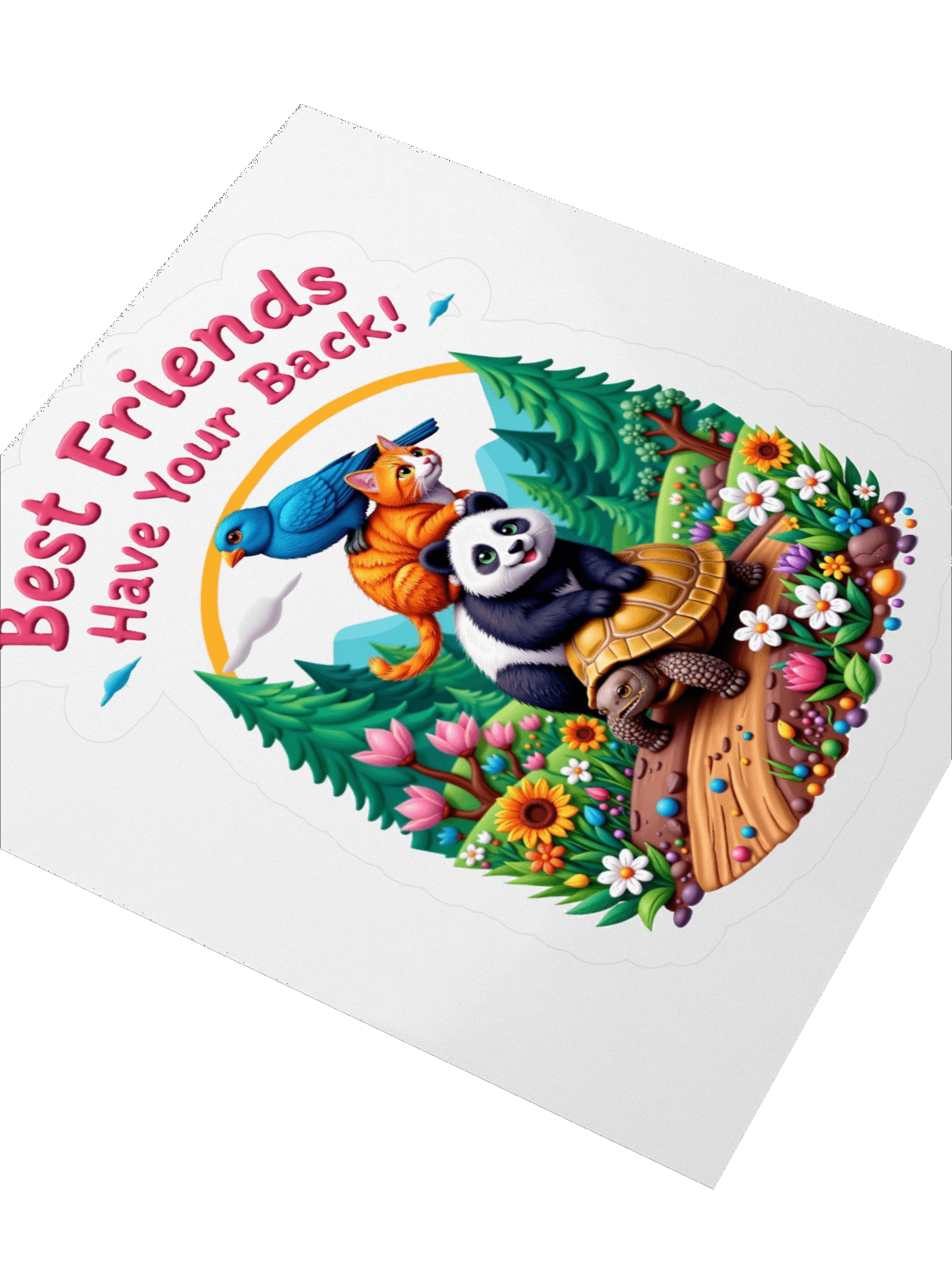Best Friends Have Your Back! Animal Stack Kiss Cut Stickers product image (7)