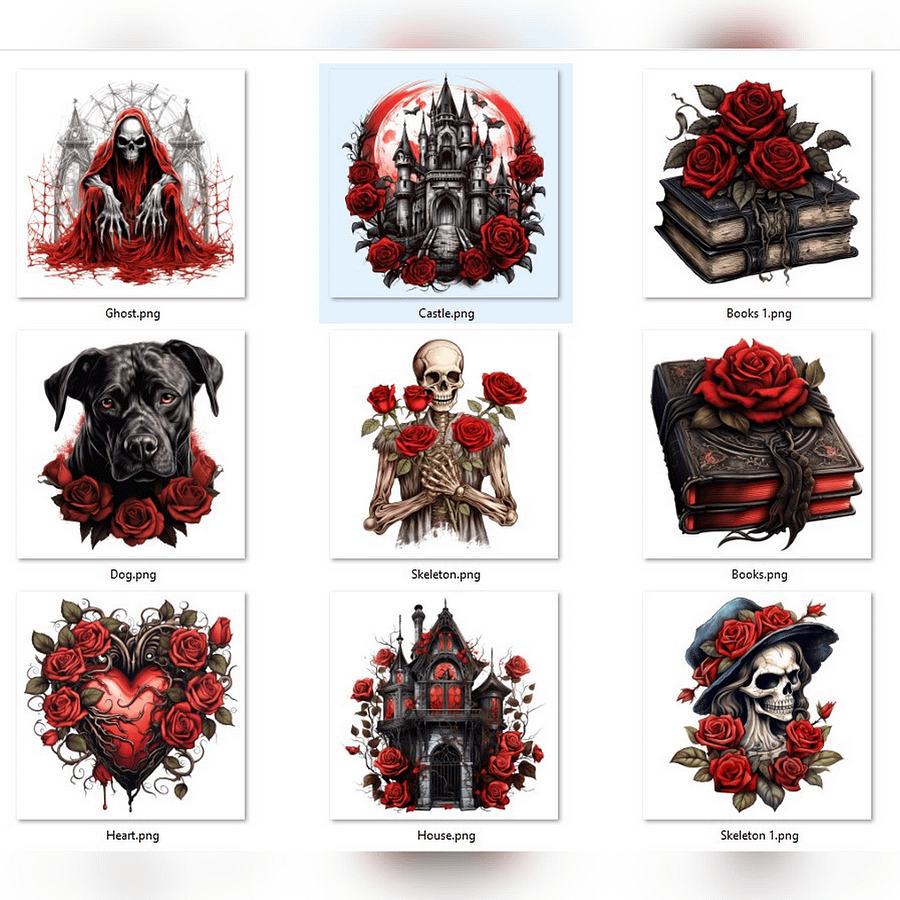 Spooky Gothic Halloween Vectors - PNG Format product image (1)