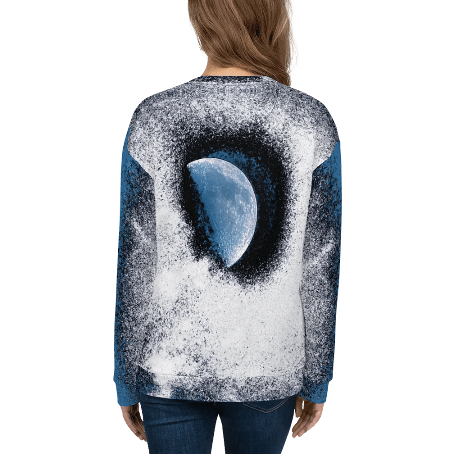 Abstract Darker Coloured Disintegrating Moon Unisex Sweatshirt product image (10)
