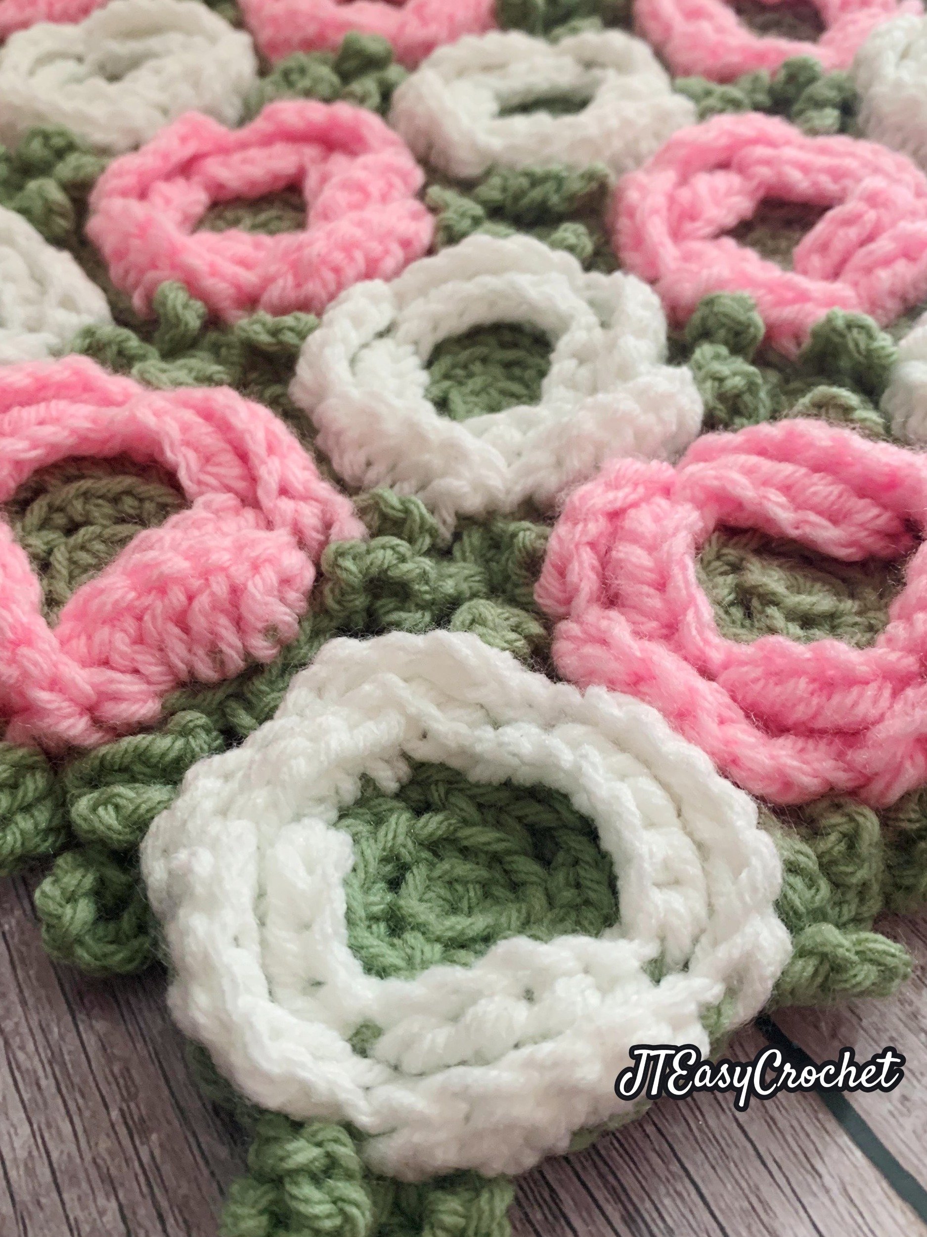 Ranunculus Flower Motif Crochet Blanket Pattern, PDF Instant Download, Cute Home Accent Throw Floral Housewarming Baby Shower Gift product image (5)