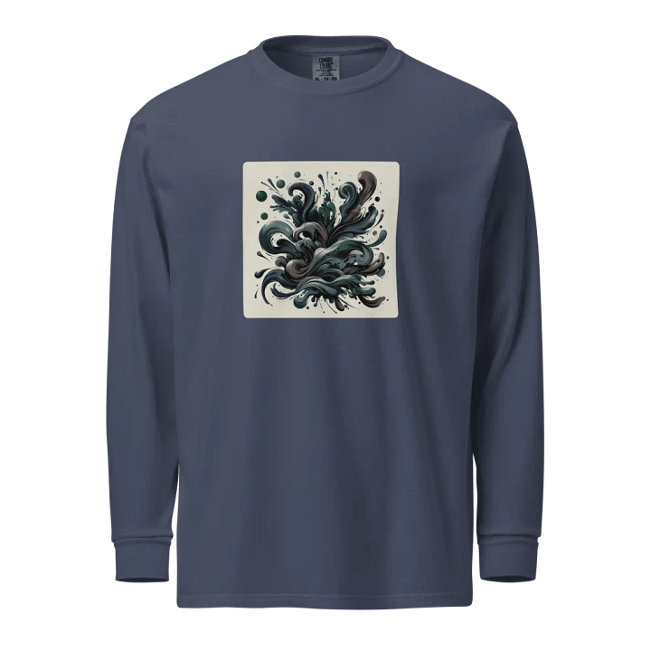 Fluidity Swirl Long Sleeve Shirt | AI Design abstract fluid product image (1)
