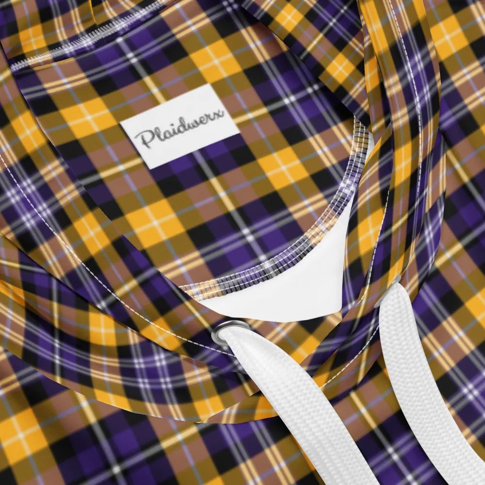 Purple and Yellow Gold Sporty Plaid Hoodie product image (10)