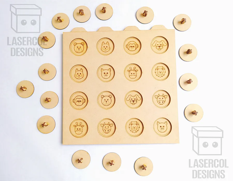 Memory Game (Animals) Version 1 - Laser Cut Files product image (3)