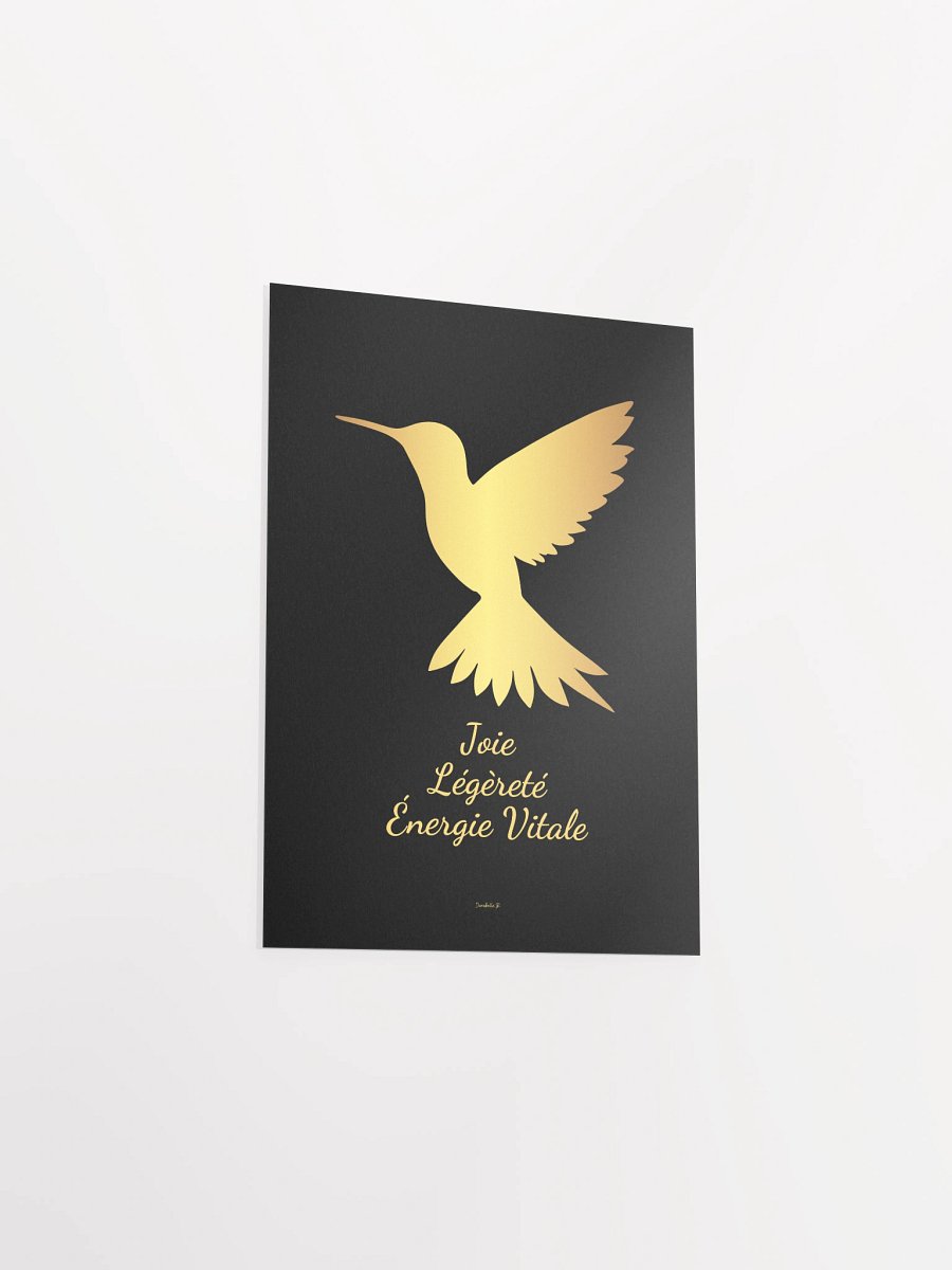 Poster Artistique Symbole Doré - Colibri - Cadeau Déco Symbolique product image (5)
