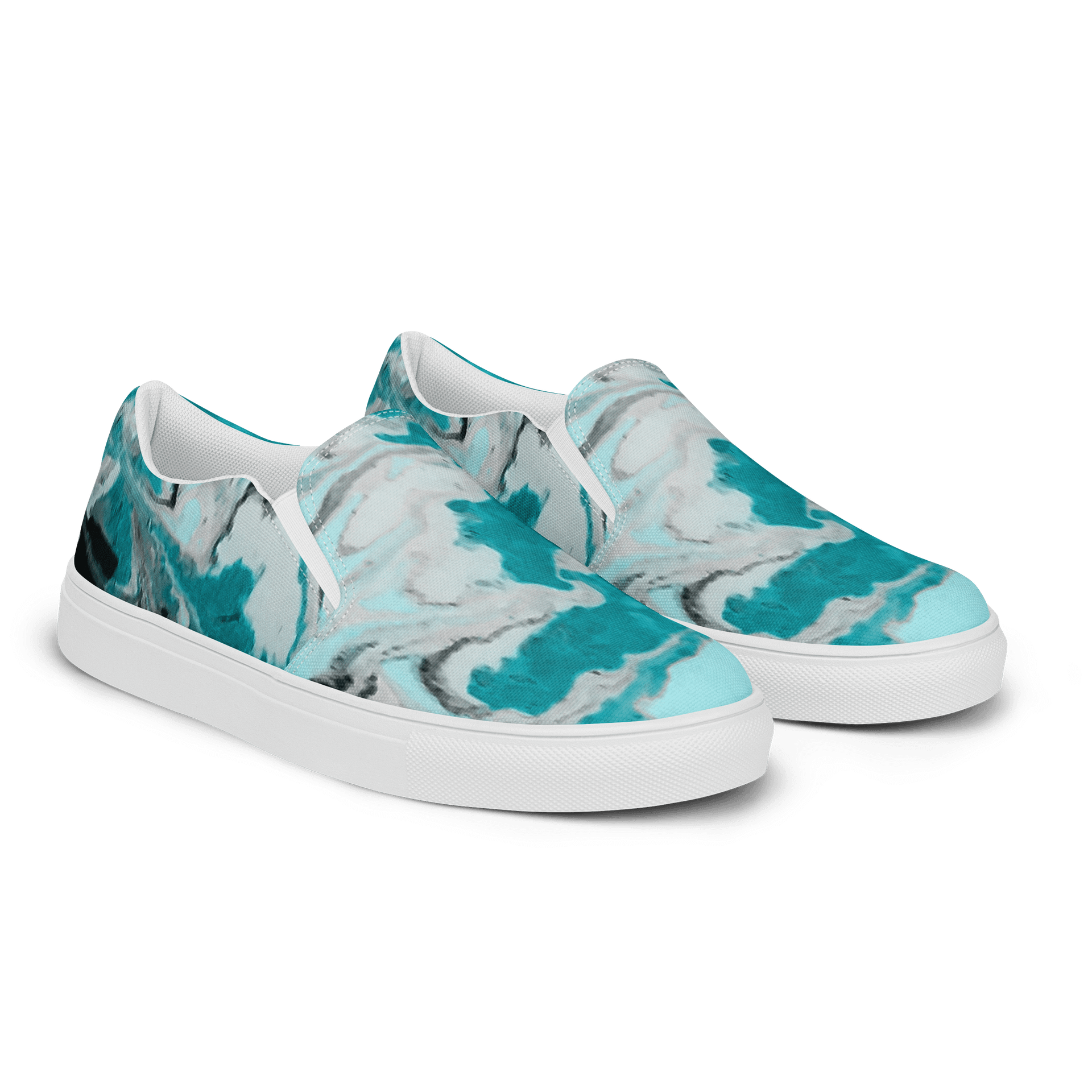 Fluid Turquoise Art Canvas Shoes product image (2)