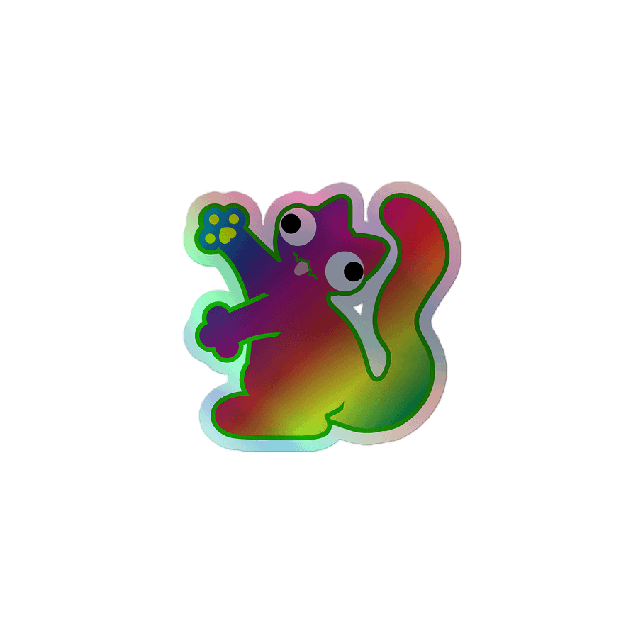 Holographic Sticker - Derpcat II Rainbow product image (1)