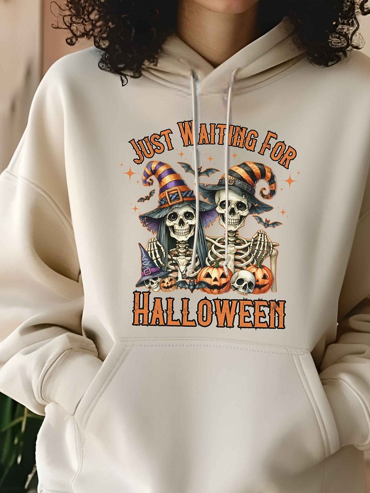 Just Waiting For Halloween Skeletons Hoodie product image (5)