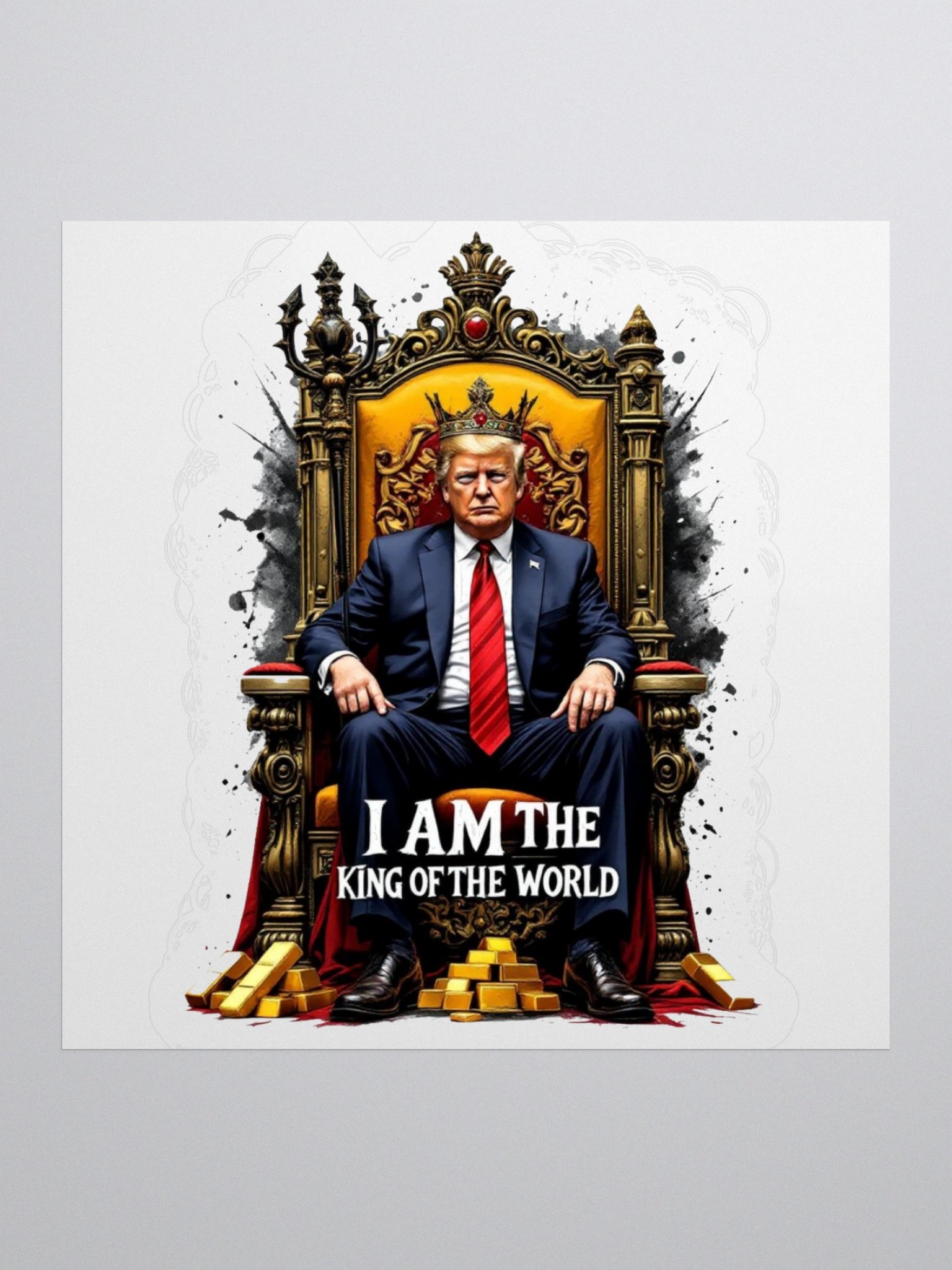 Trump No Kings of the World Throne Sticker Satire product image (2)