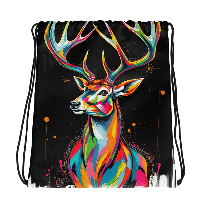 Vivid Antler Dreams Drawstring Bag product image (1)