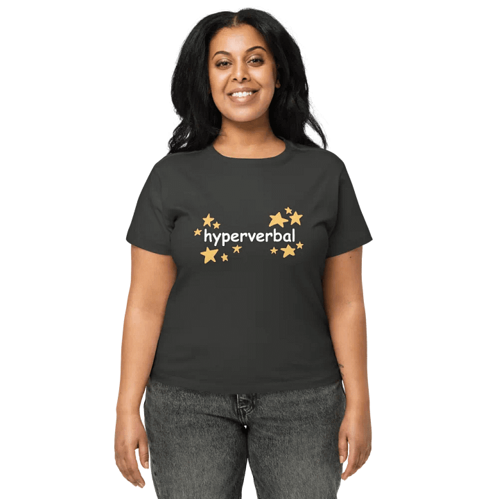 hyperverbal (comic sans and stars) printed waist-length tee product image (2)