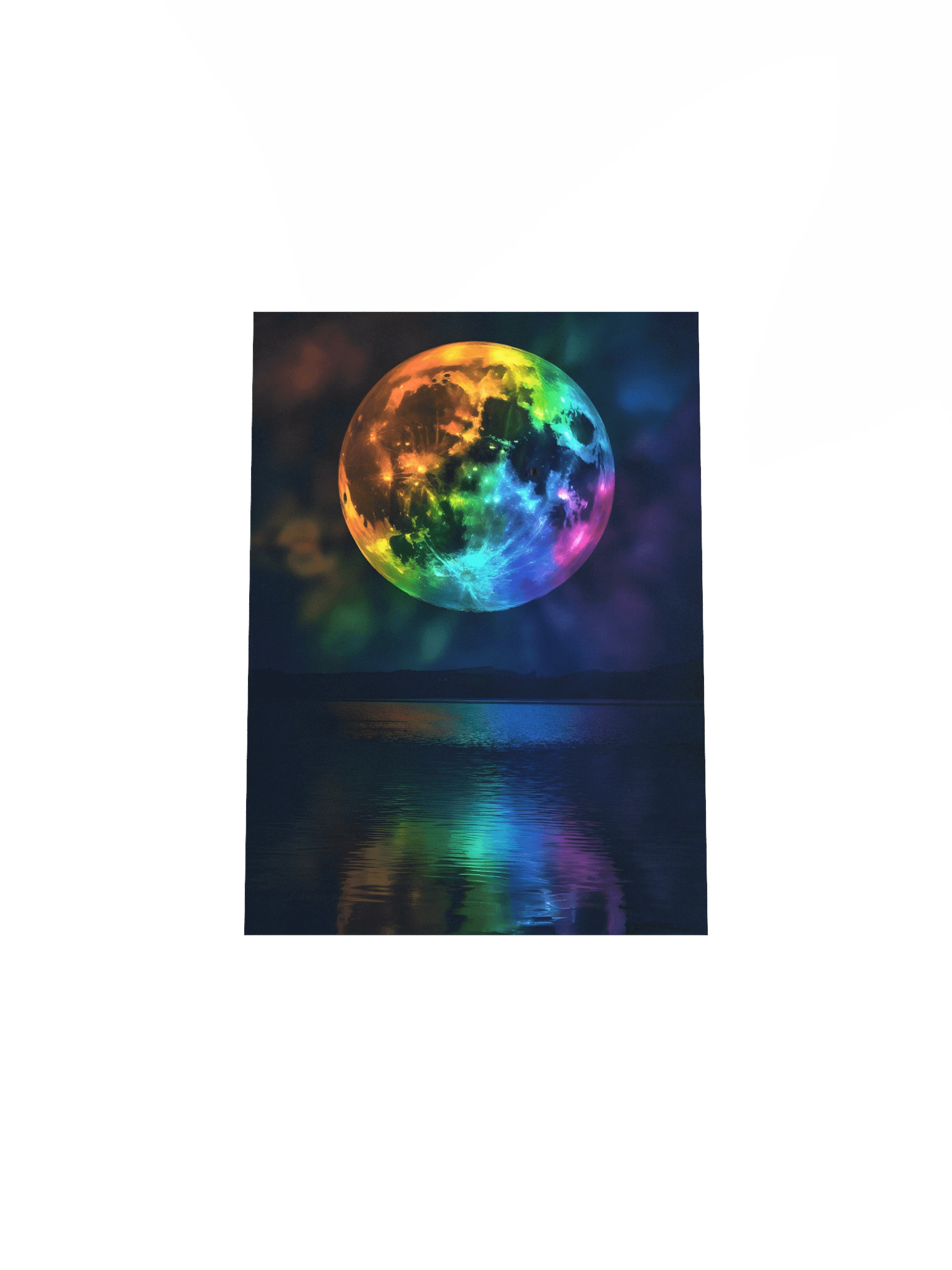 Rainbow Moon Poster – Cosmic Spiritual Celestial Wall Art product image (5)