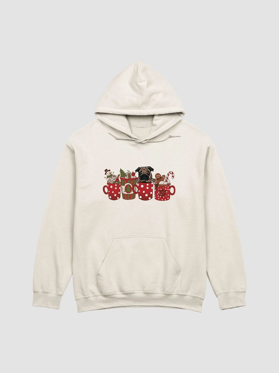 Cute Pug in a Christmas Cup Hooded Sweatshirt | Funny Christmas Pup in a Cup product image (19)