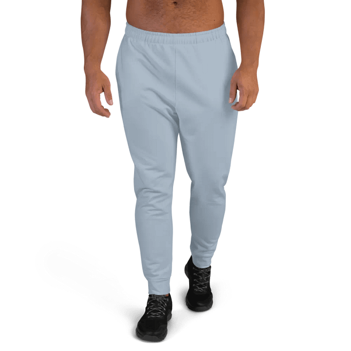Plain Light Grayish Blue True Summer Recycled Polyester Premium Men's Joggers by Treasure Pie product image (1)