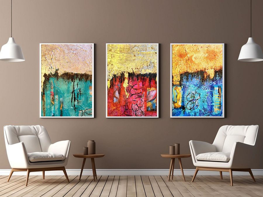 3 wall art designs , digital download in 3 colour of original artwork by b.reters product image (2)
