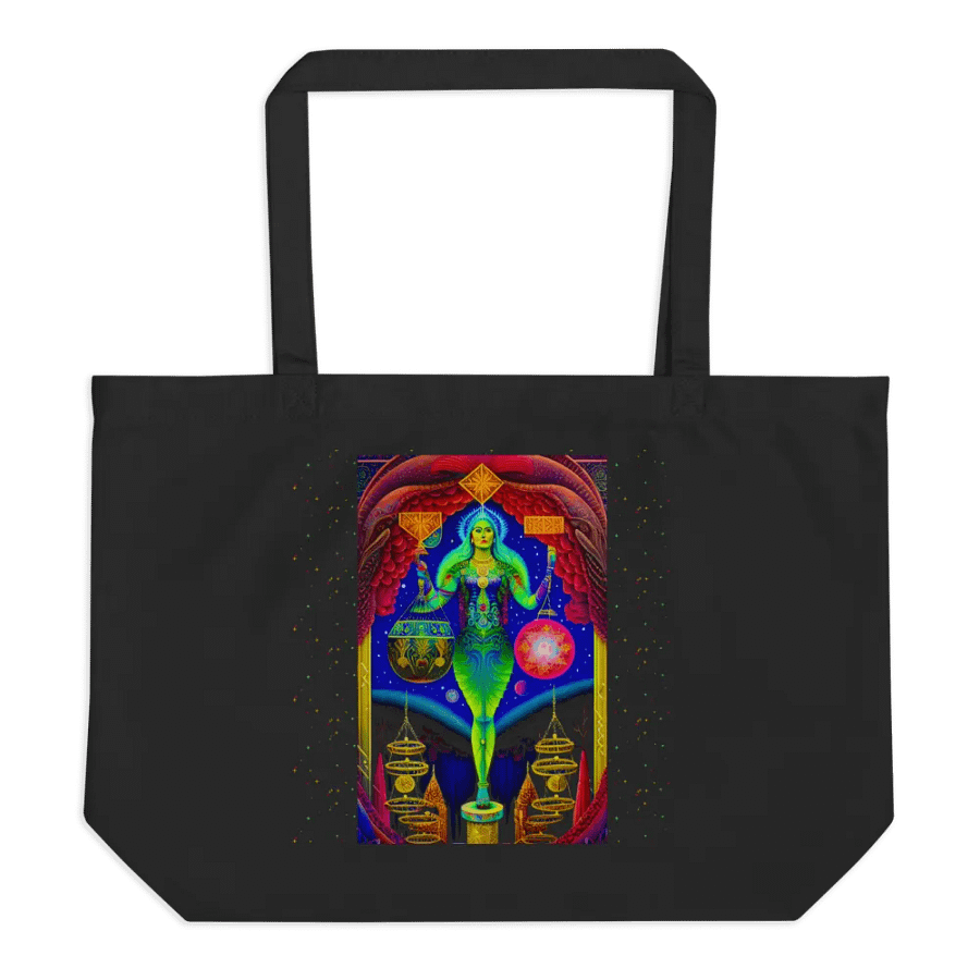 Libra & Her Scales on Black Tote product image (1)