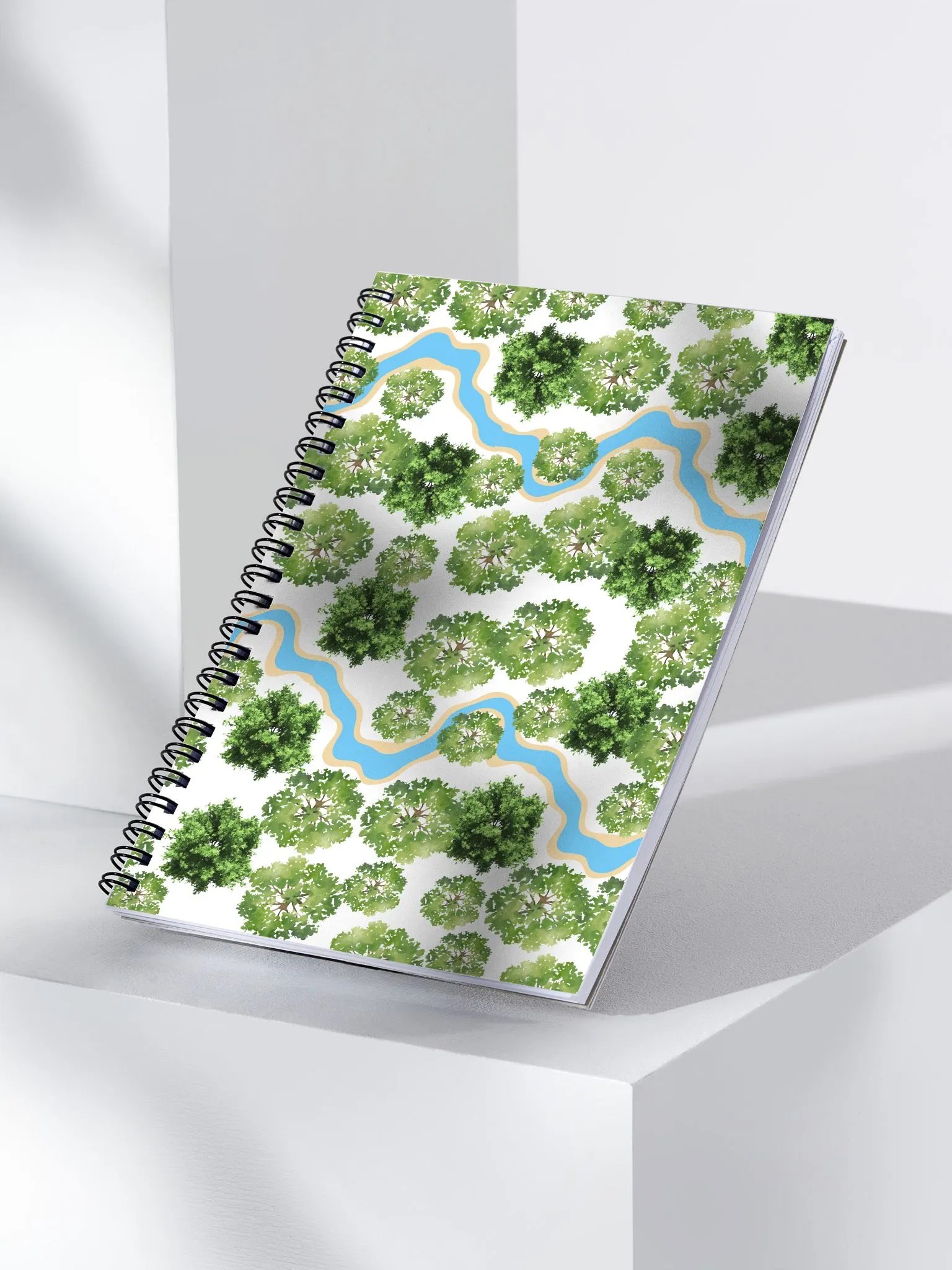 Two Rivers Artistic Floral Graphic Design Spiral Notebook product image (3)