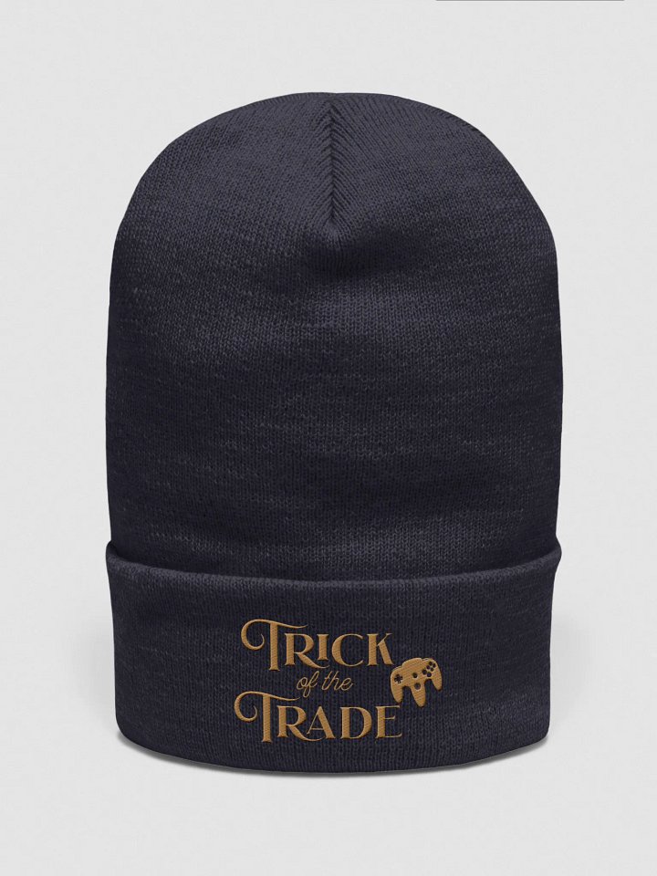 Navy Beanie "Trick of the Trade" (Gold Text) product image (1)