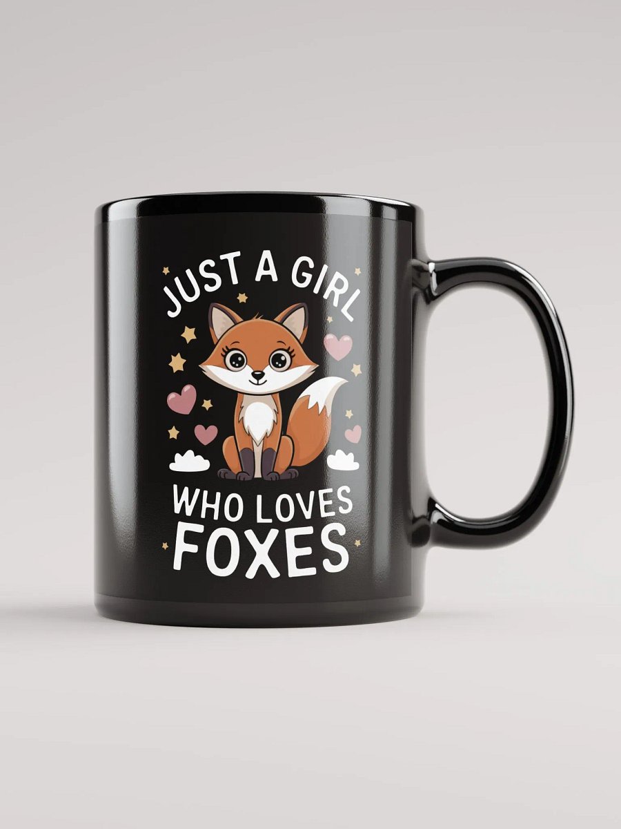 Just a Girl Who Loves Foxes Black Glossy Mug product image (1)