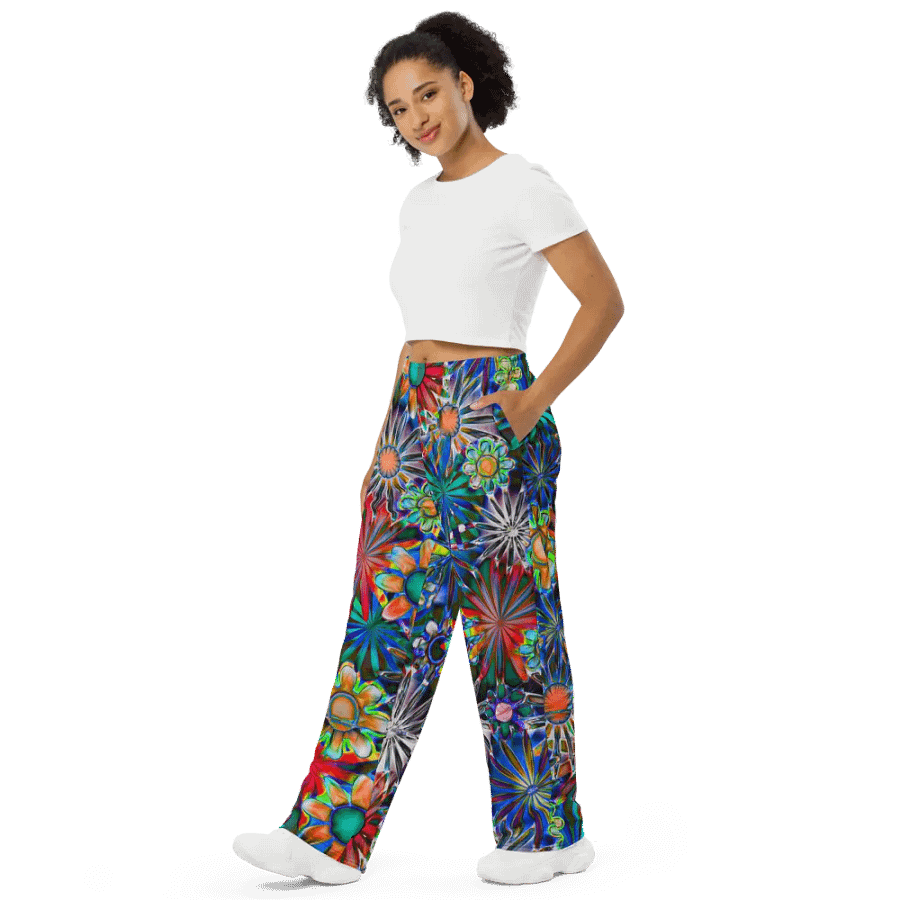 Tropical daisies Wideleg Pants product image (4)