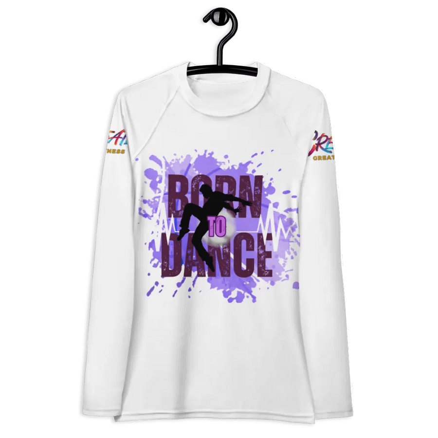 Born to Dance His Silhouette Vibrant Splatter Rash Guard product image (3)