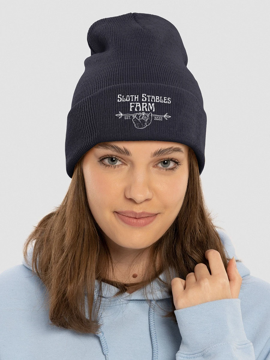 Sloth Stables Farm Beanie - White Embroidery product image (3)